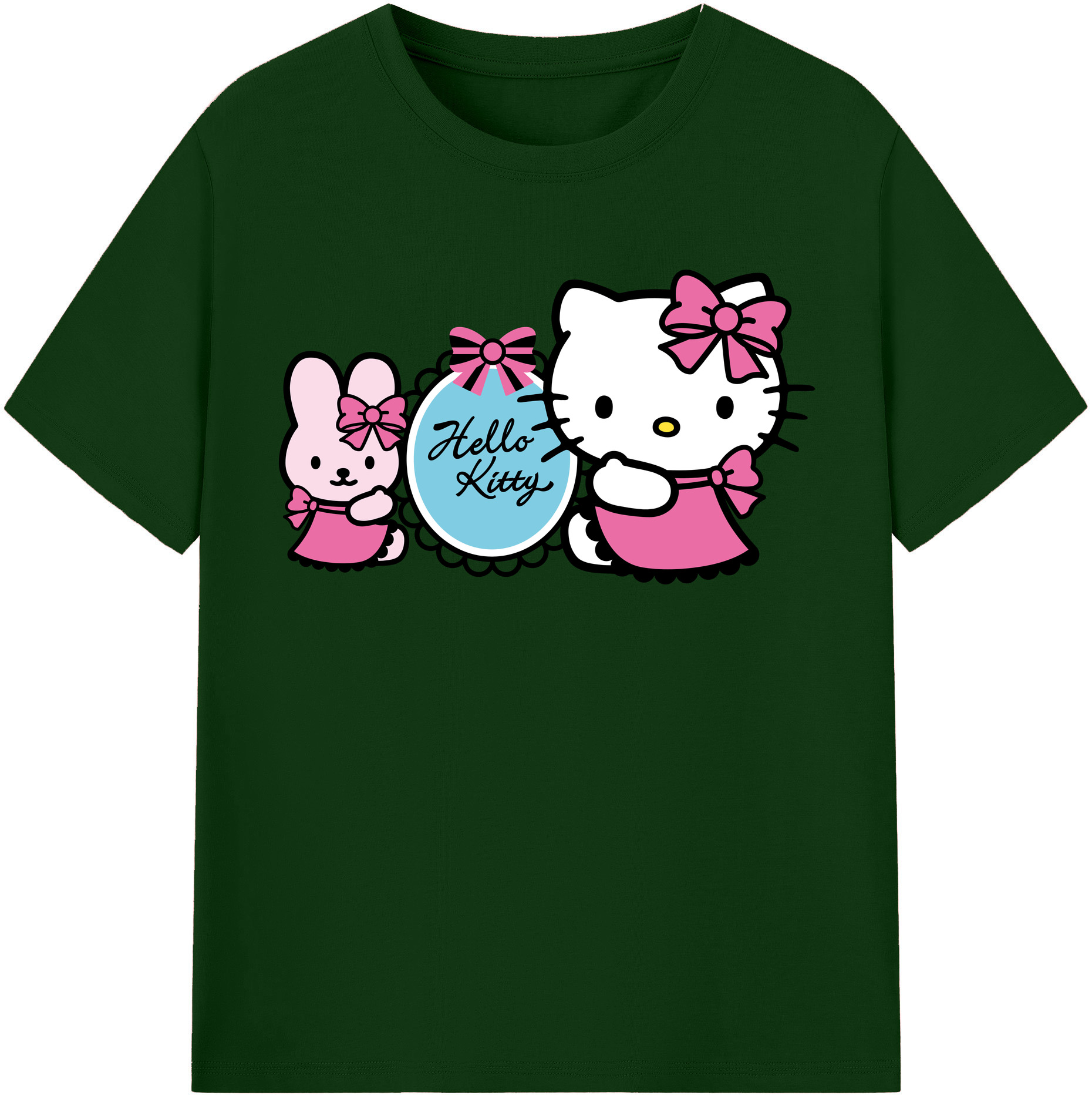 （画像用） Hello Kitty ハローキティ 綿100％半袖Tシャツ（フロントプリント）